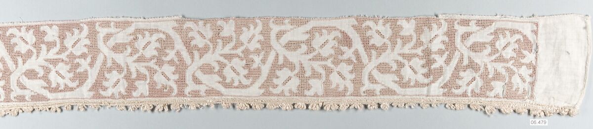 Border, Linen, drawnwork, Italian 