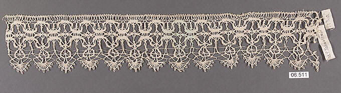 Fragment, Bobbin lace, Italian, Venice 