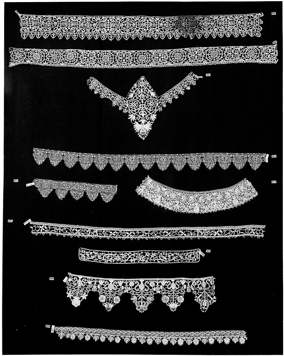 Fragment, Needle lace, reticello, punto in aria, bobbin lace, Italian 