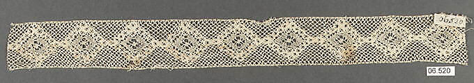 Fragment, Bobbin lace, Italian, Venice 
