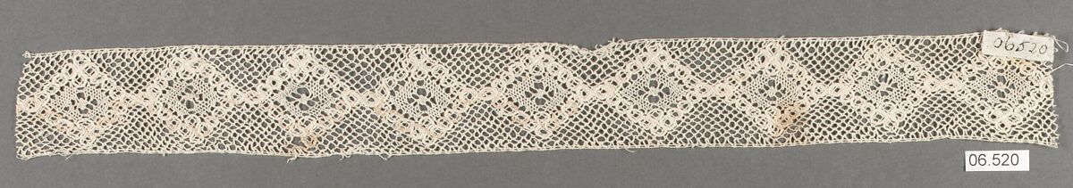 Fragment, Bobbin lace, Italian, Venice
