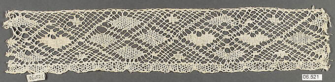 Fragment, Bobbin lace, Italian, Venice 