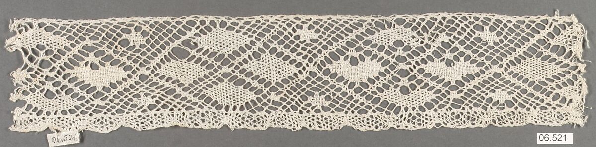 Fragment, Bobbin lace, Italian, Venice