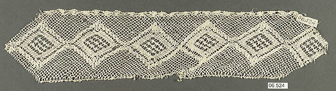 Fragment, Bobbin lace, Italian, Venice 