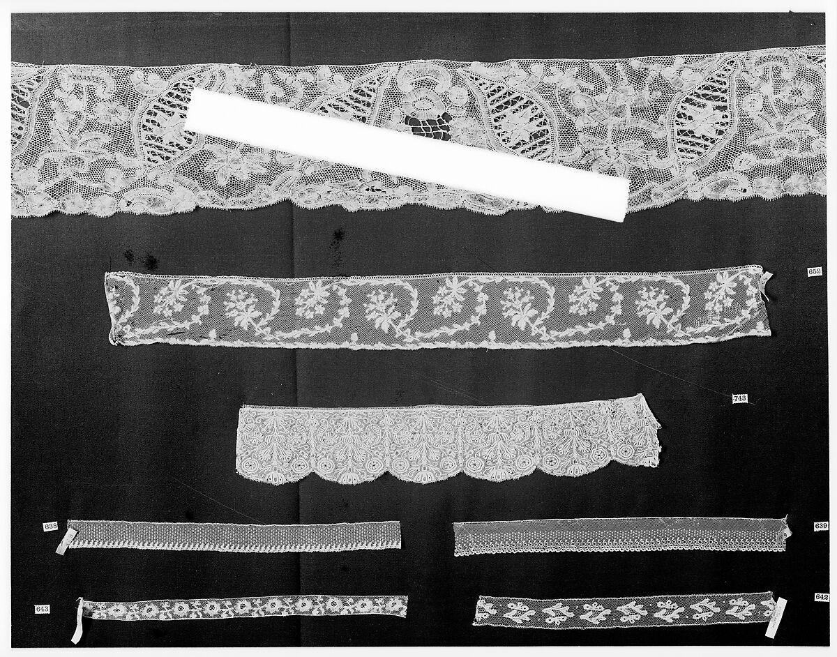 Fragment, Bobbin lace, British, Buckinghamshire