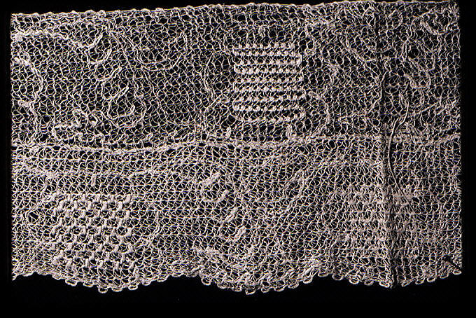 Two strips, Embroidered net, South American 