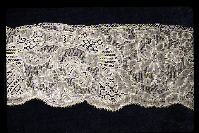 Fragment, Bobbin lace, Flemish, Mechlin 