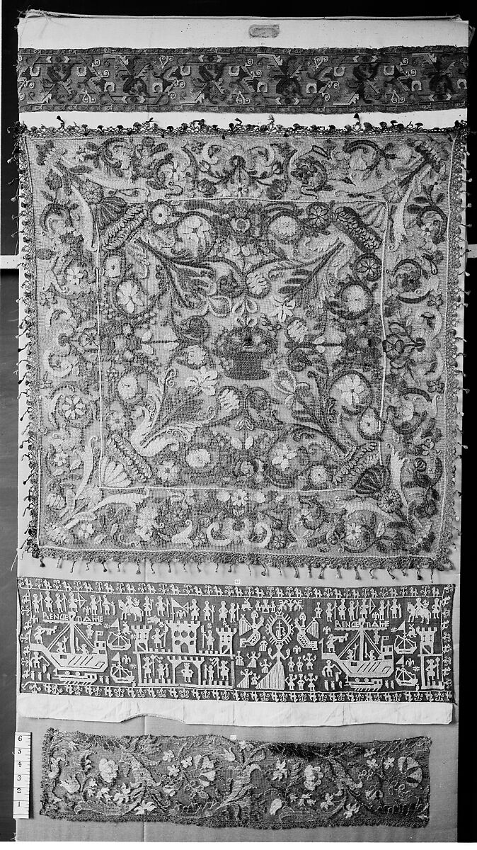 Cover, Embroidered net, Spanish 
