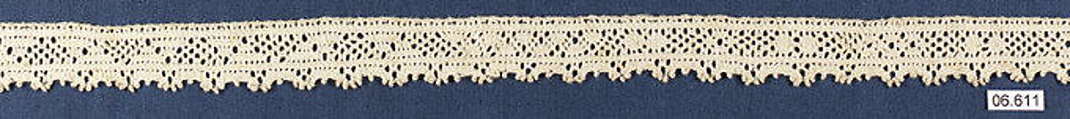 Edging, Bobbin lace, Greek, probably Crete 