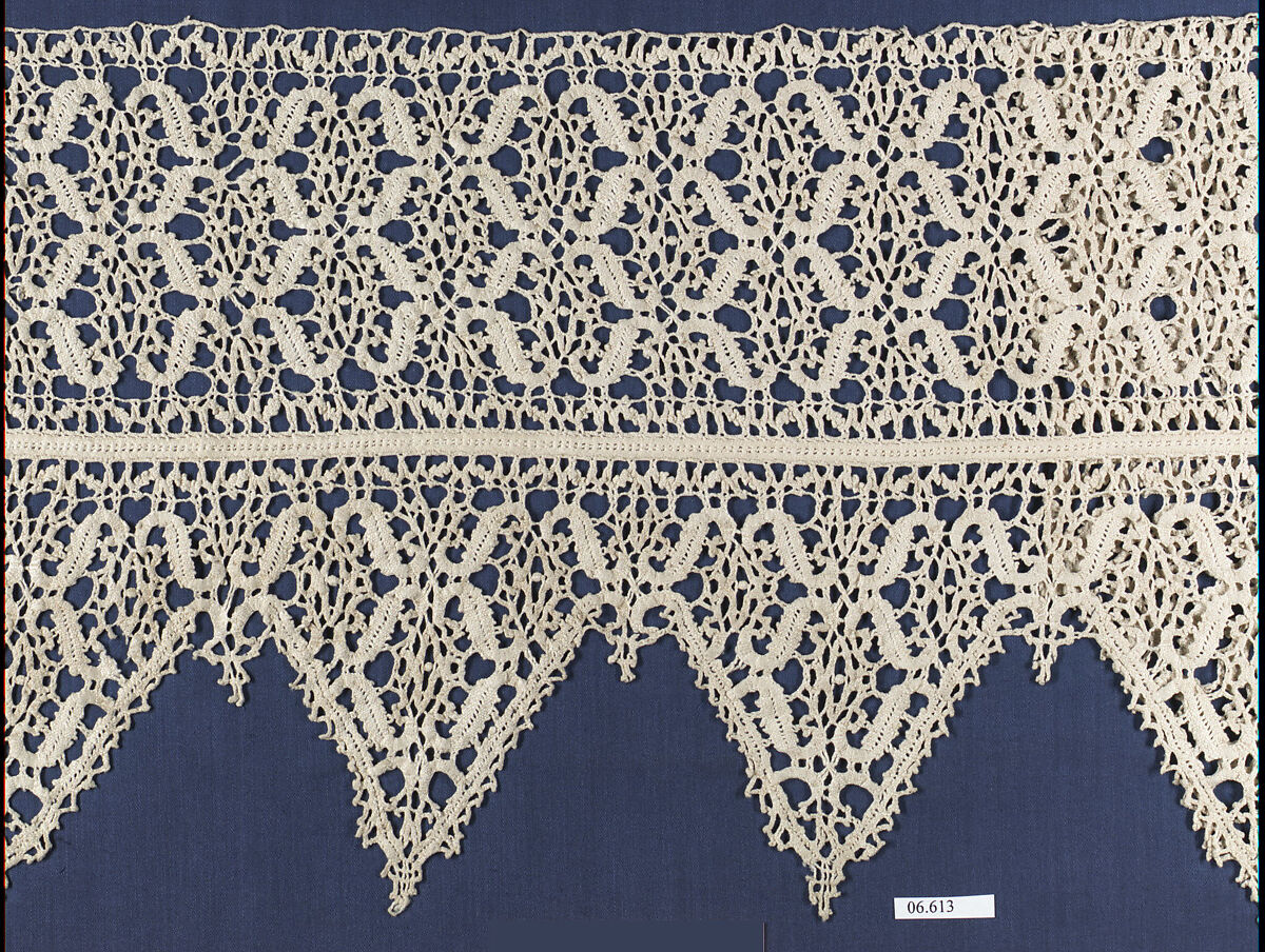 Band with border, Bobbin lace, Italian 