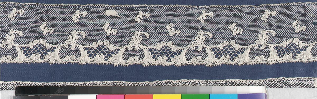 Fragment, Bobbin lace, French, Chantilly