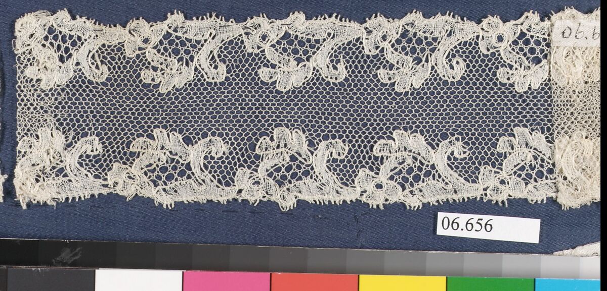 Fragment, Bobbin lace, French, Chantilly