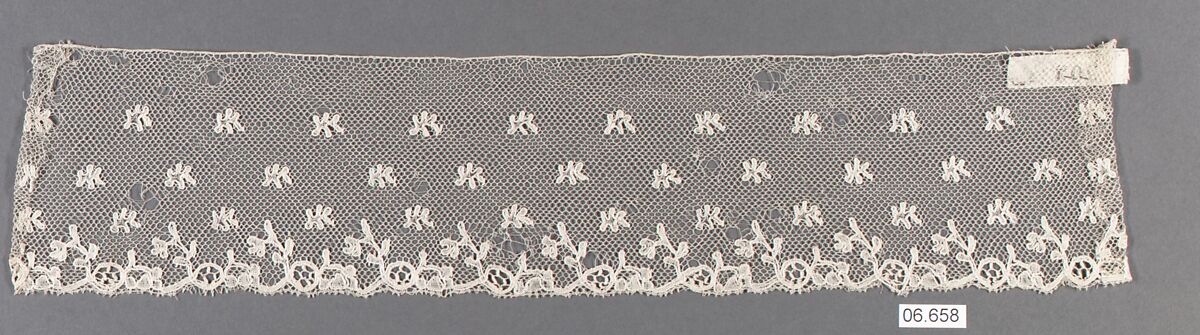 Fragment, Bobbin lace, French, Lille or Arras