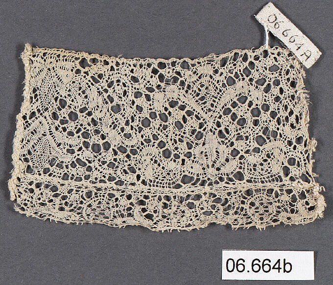 Fragment of bobbin lace, French