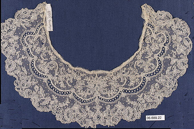 Collar, Needle lace, Point de Gaze, Belgian, Brussels 