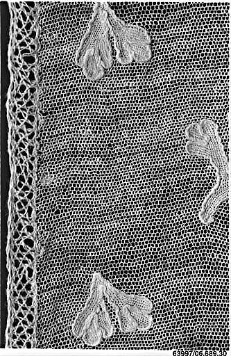 Fragment, Needle lace, Italian, Burano 