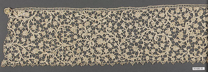 Border, Needle lace, Italian, Venice 