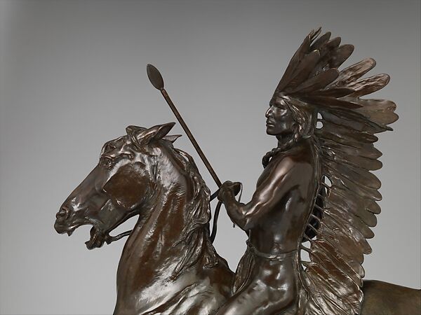 Indian Warrior, Alexander Phimister Proctor (American, Bosanquet, Ontario 1860–1950 Palo Alto, California), Bronze, American