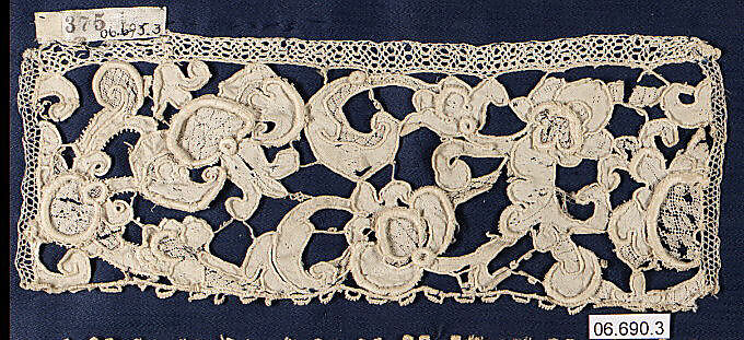 Fragment, Needle lace, Italian or French 