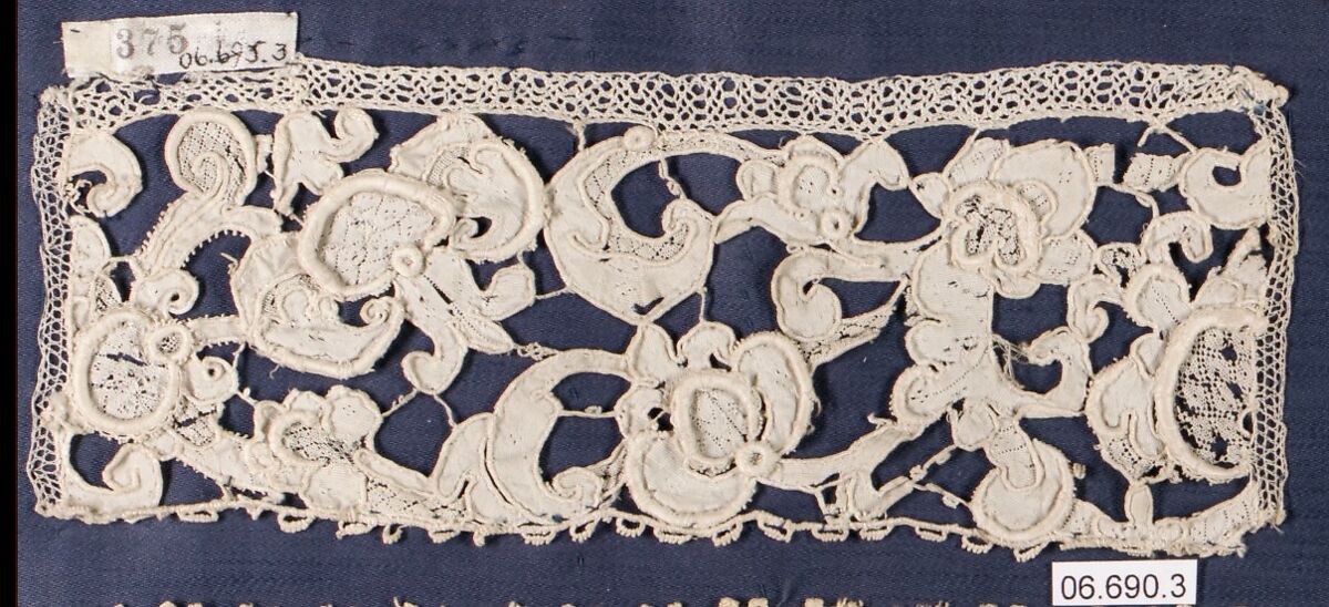 Fragment, Needle lace, Italian or French