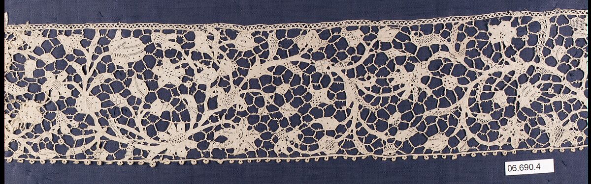Fragment, Bobbin lace, Italian, Venice