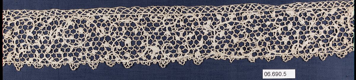 Fragment, Needle lace, Italian or French 