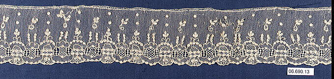 Strip, Needle lace, point d’Alençon, French 