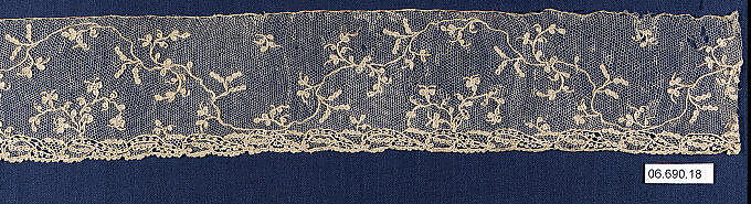 Strip, Needle lace, point d’Alençon, French 