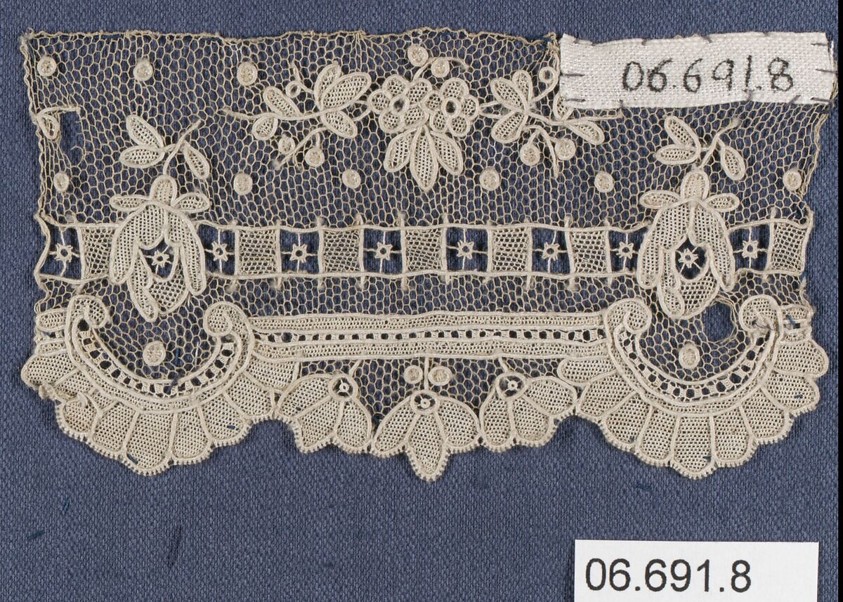 Sample, Needle lace, point d’Alençon, French