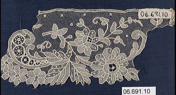 Sample, Needle lace, Point de Gaze, Belgian, Brussels 