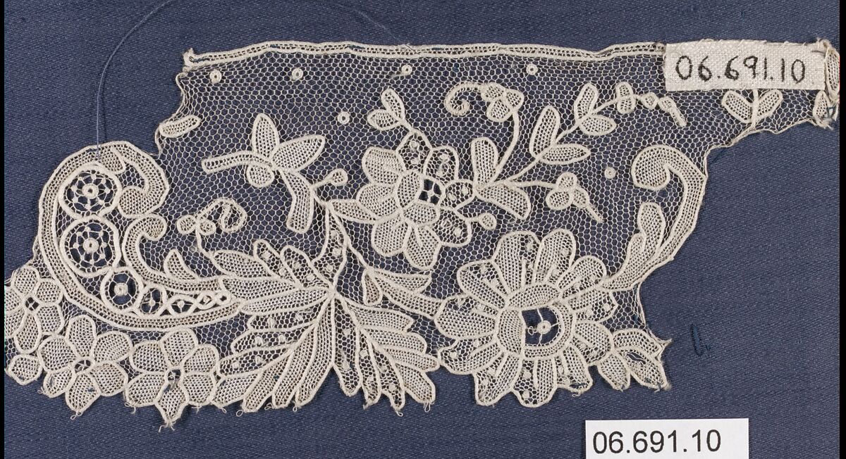 Sample, Needle lace, Point de Gaze, Belgian, Brussels