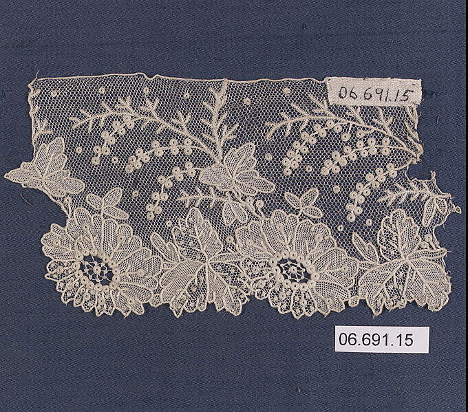 Sample, Needle lace, Point de Gaze, Belgian, Brussels 