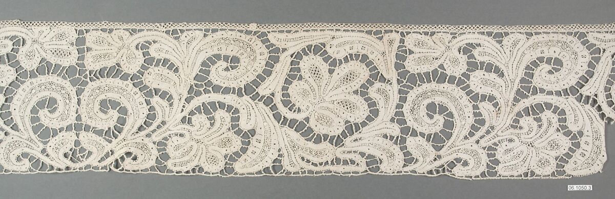 Fragment, Bobbin lace, Italian, Venice