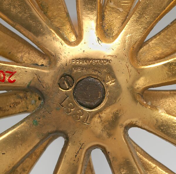 Saxifrage candlestick, Tiffany Studios (1902–32), Gilt bronze, American