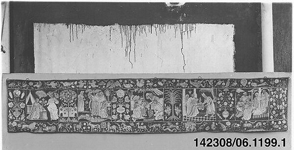 Border with scenes from the Life of Christ, Silk and wool on wool, Southern German