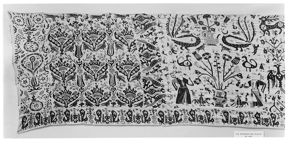 Part of a valance, Silk on cotton, Greek Islands, Ionian Islands