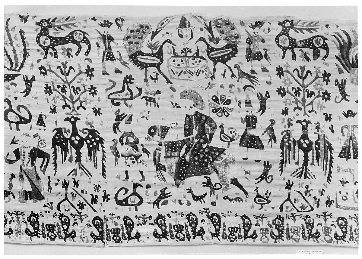 Part of a valance, Silk on cotton, Greek Islands, Ionian Islands