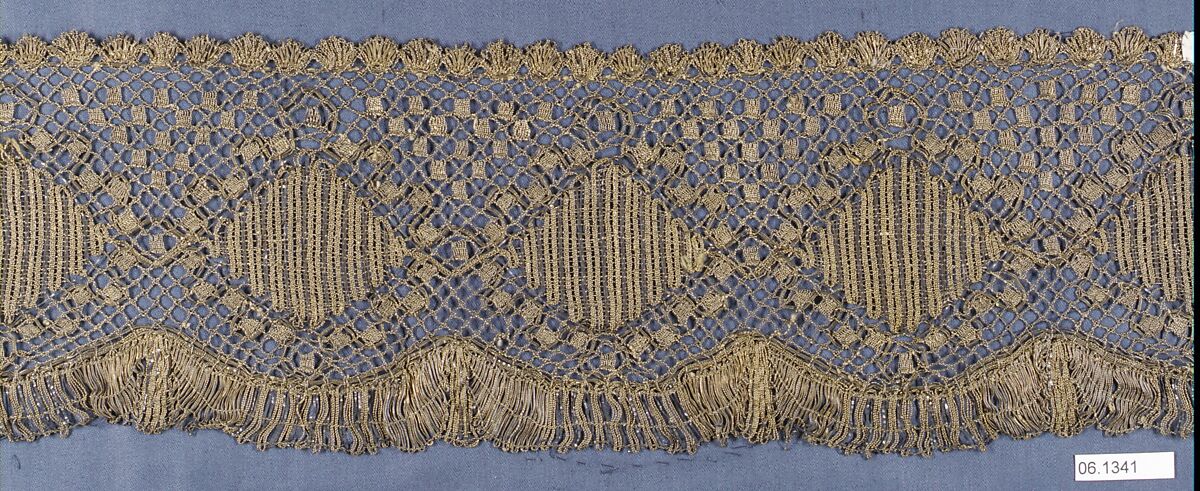 Fragment, Metal thread, bobbin lace, French
