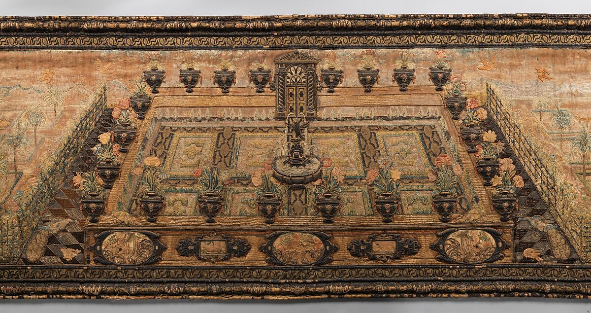 Altar frontal, Silk and metal thread, Italian