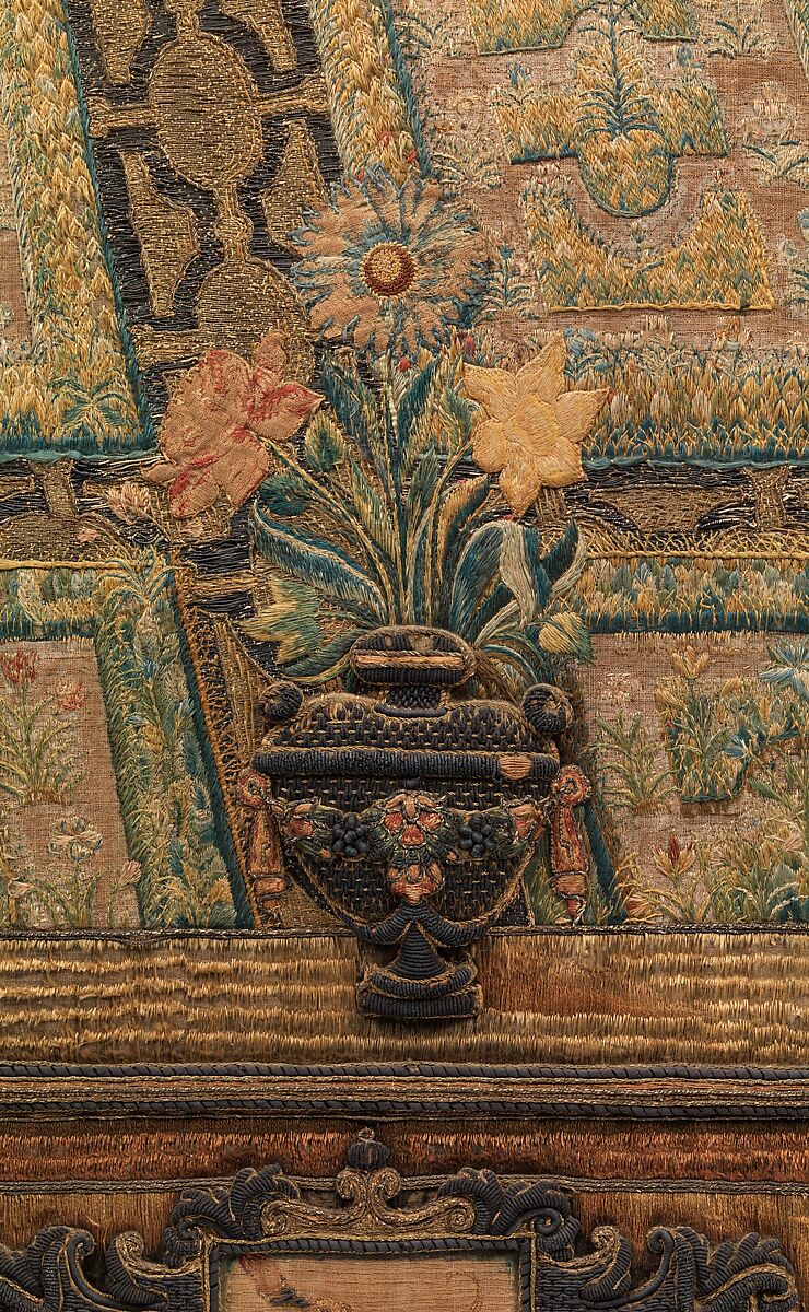 Altar frontal, Silk and metal thread, Italian