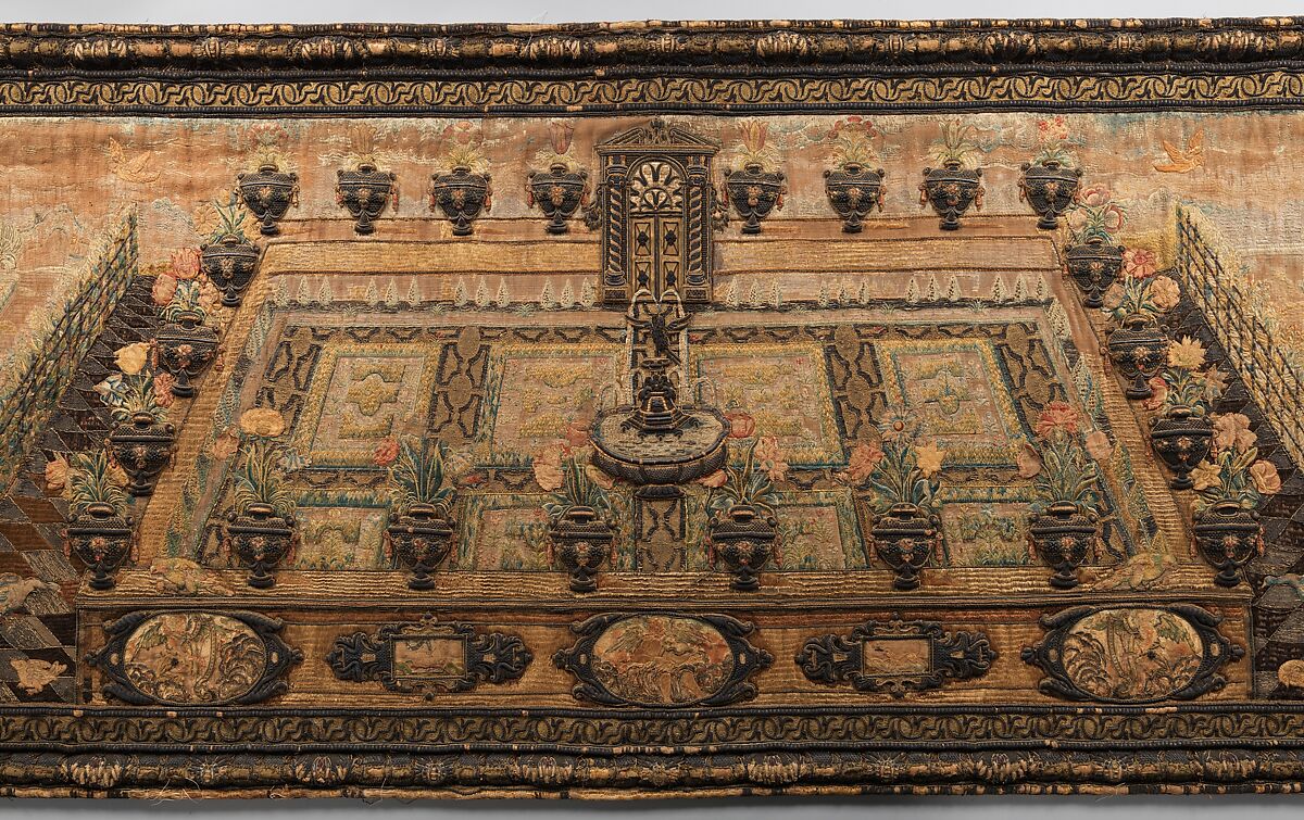 Altar frontal, Silk and metal thread, Italian