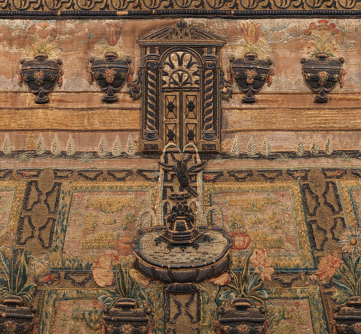 Altar frontal, Silk and metal thread, Italian