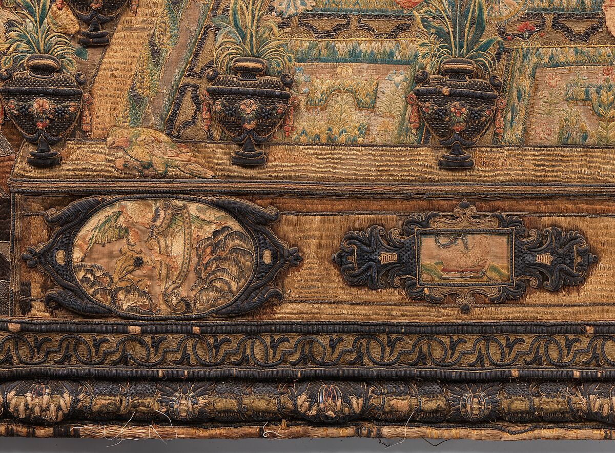 Altar frontal, Silk and metal thread, Italian