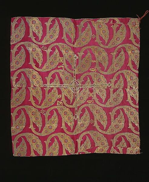 Chalice Cover, Lampas, silk and metal-wrapped thread, Russia; Textile: Turkey, for the European market 