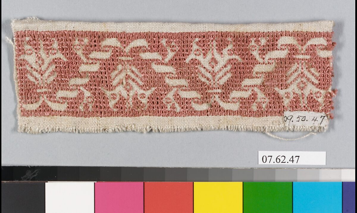 Fragment, Silk on linen, Italian or Greek