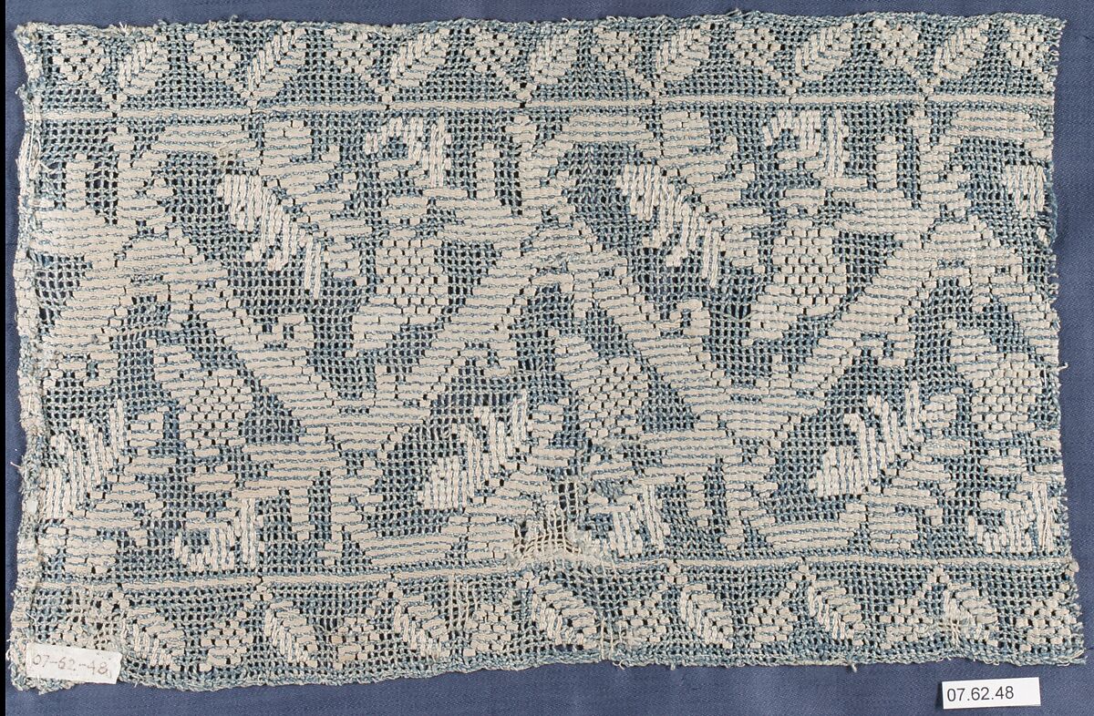 Fragment, Embroidered net, buratto, punto à rammendo, Italian or Greek