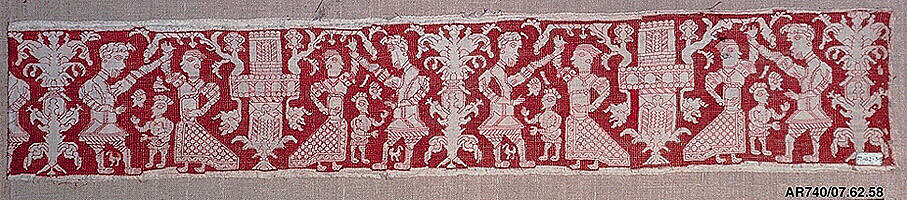 Border, Silk on linen, drawnwork, Italian or Greek 