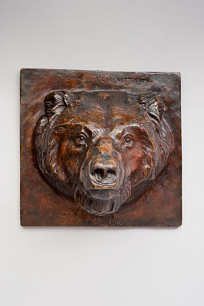 Head of Brown Bear (Kodiak), Alexander Phimister Proctor (American, Bosanquet, Ontario 1860–1950 Palo Alto, California), Bronze, American 
