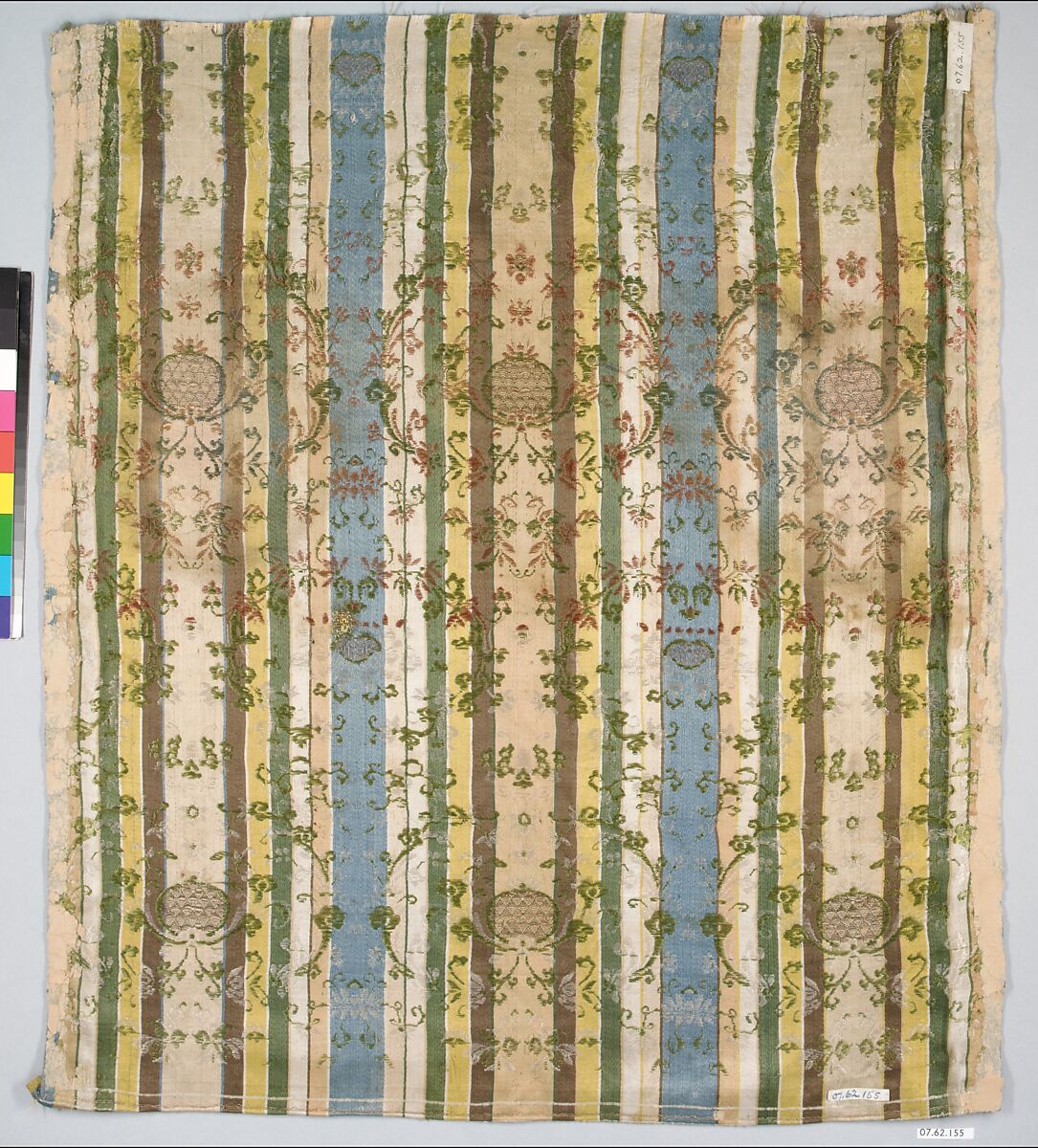 Piece, Silk and metal thread, possibly Southern Italian