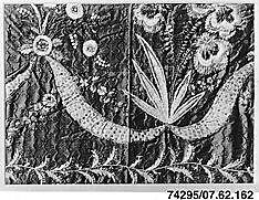 Fragment, Silk, chenille, metal thread on silk, Spanish